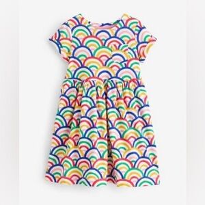 Mini Boden rainbow short sleeve dress with pockets